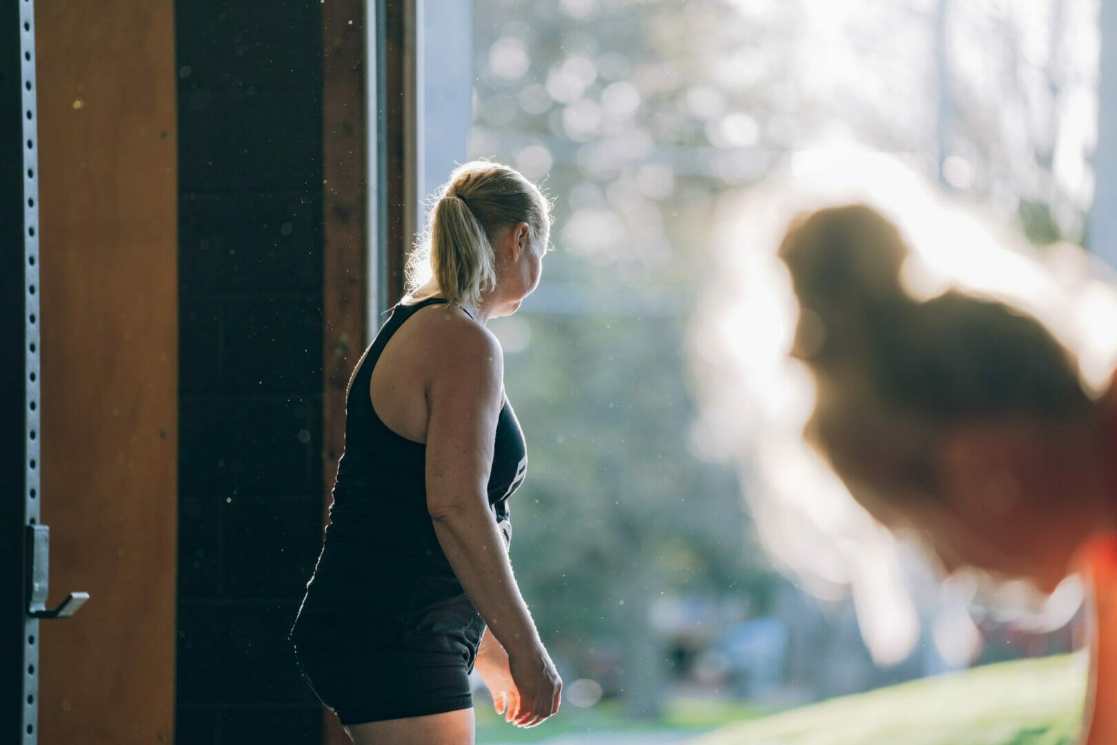 woman exercising at the gym